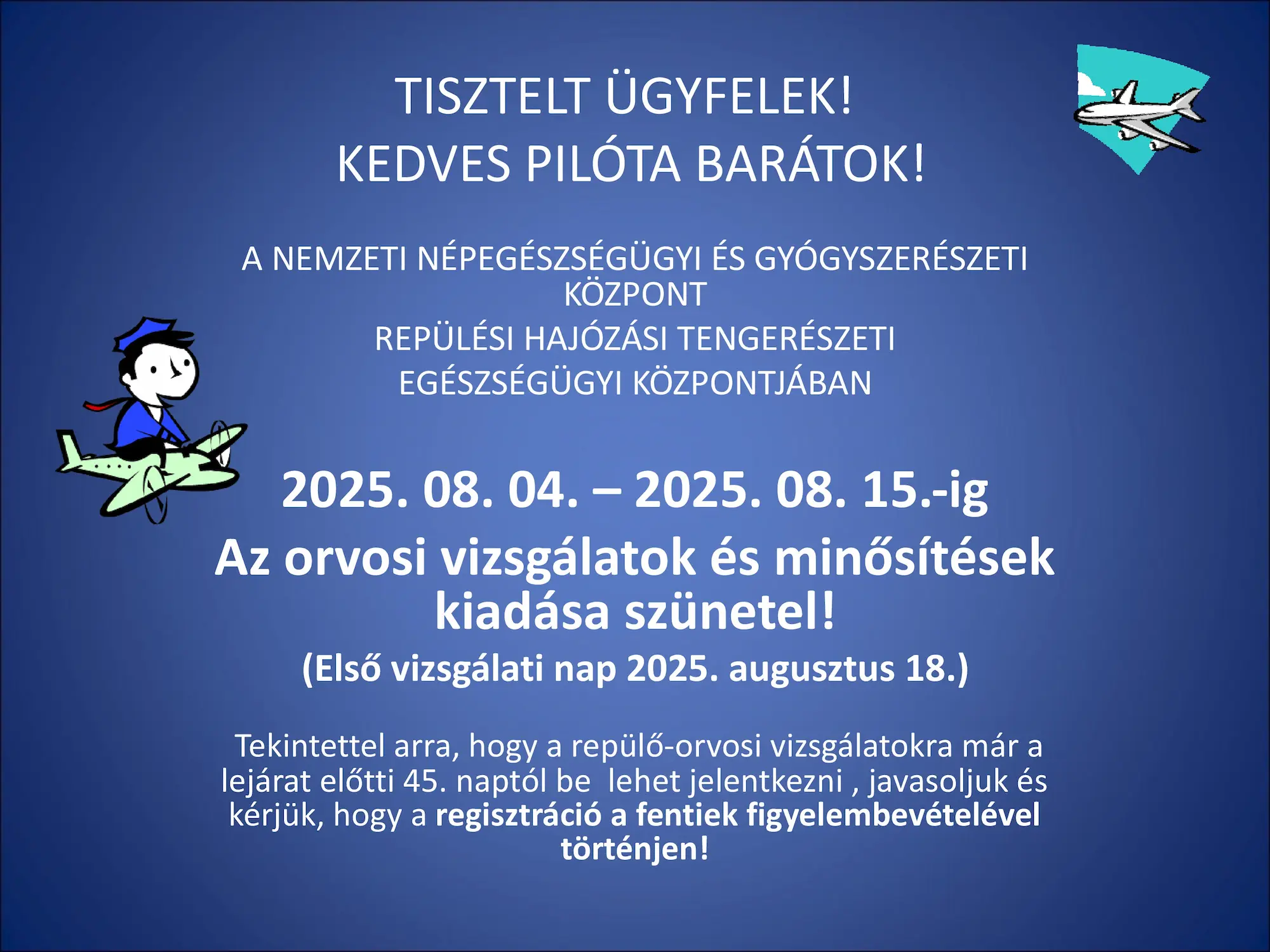 Tájékoztató a nyári szünetről – magyar nyelvű hirdetmény